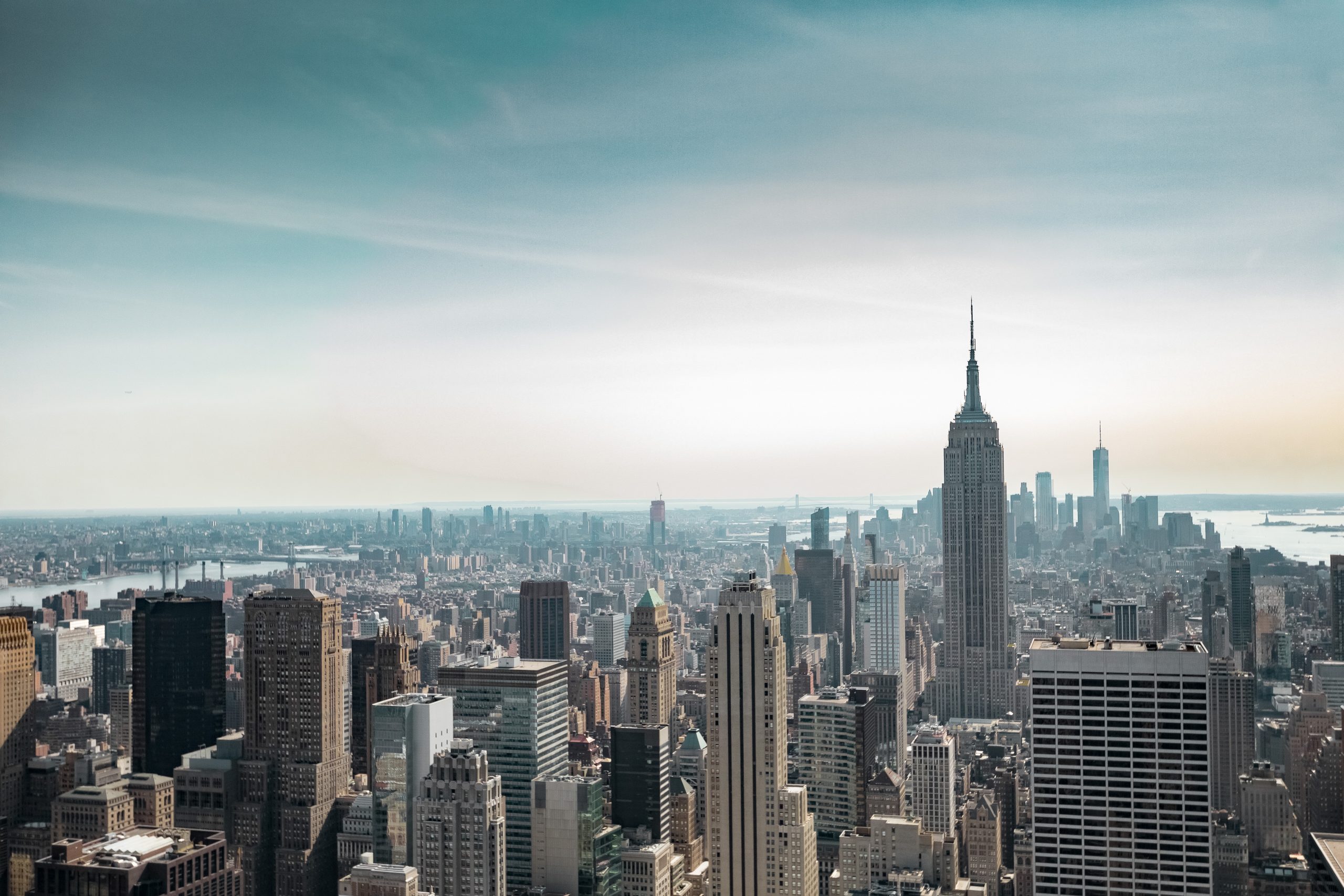 View of New York and Empire State Building to represent USA