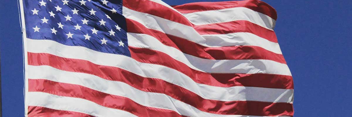US flag to denote post on America